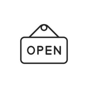 Open Sign Outline Icon with Editable Stroke.